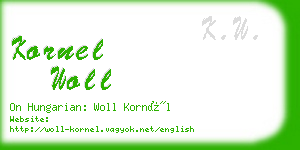 kornel woll business card